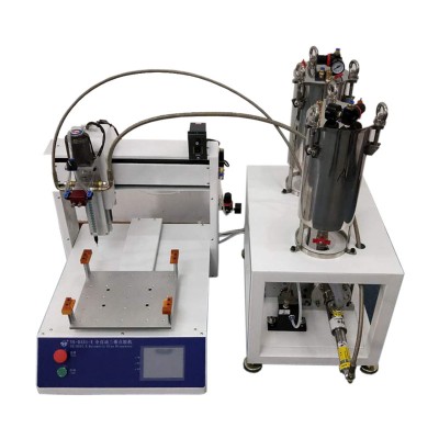 label fixing adhesion AB glue dispenser robot